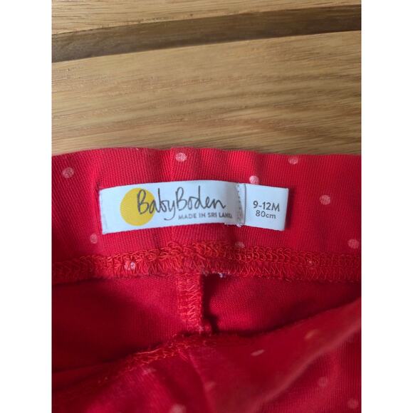 Mini Boden Red Polka-A-Dot Leggings - Picture 3 of 4